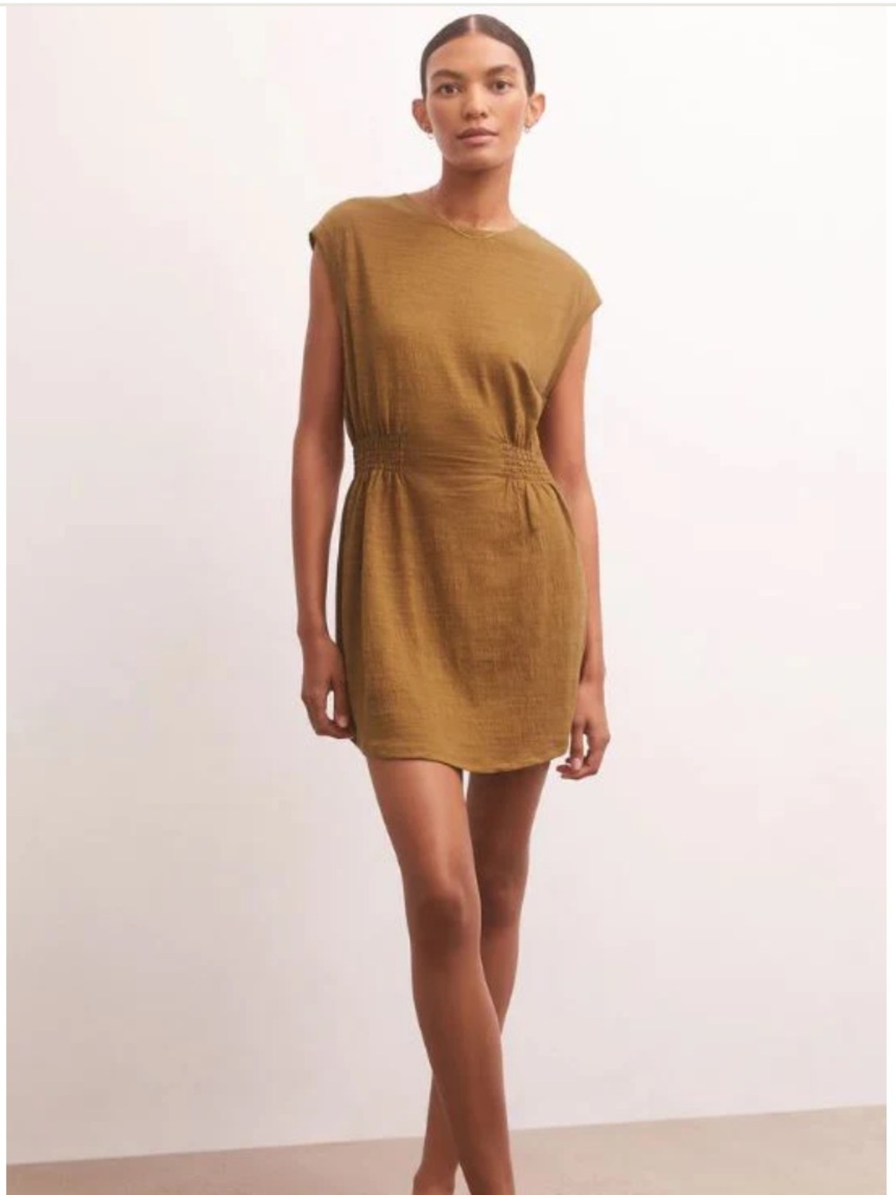 Z Supply Rowan Textured Knit Dress, Size: Small. Size: Caramel